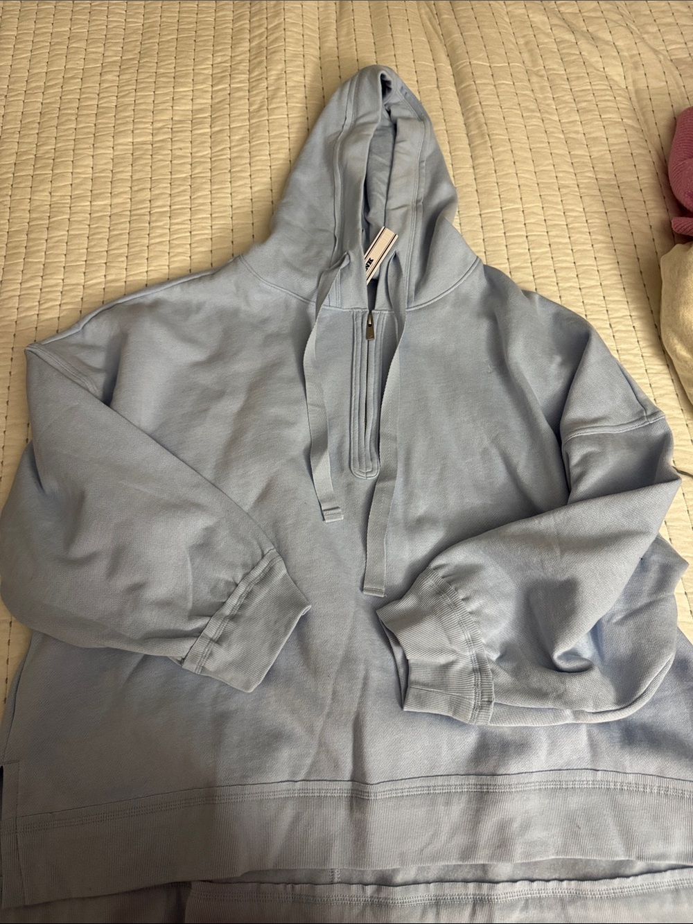 PINK Victoria's Secret Light Blue Half-Zip Hoodie